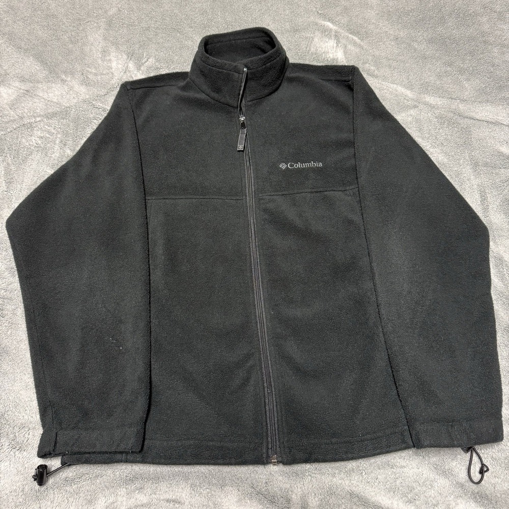 Columbia Full Zip Fleece Men's Medium Black Zip Up Pockets